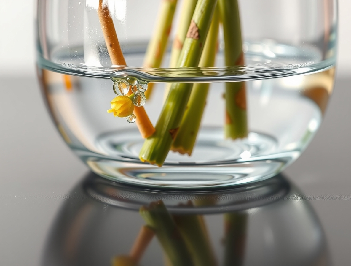 Современная стеклянная ваза